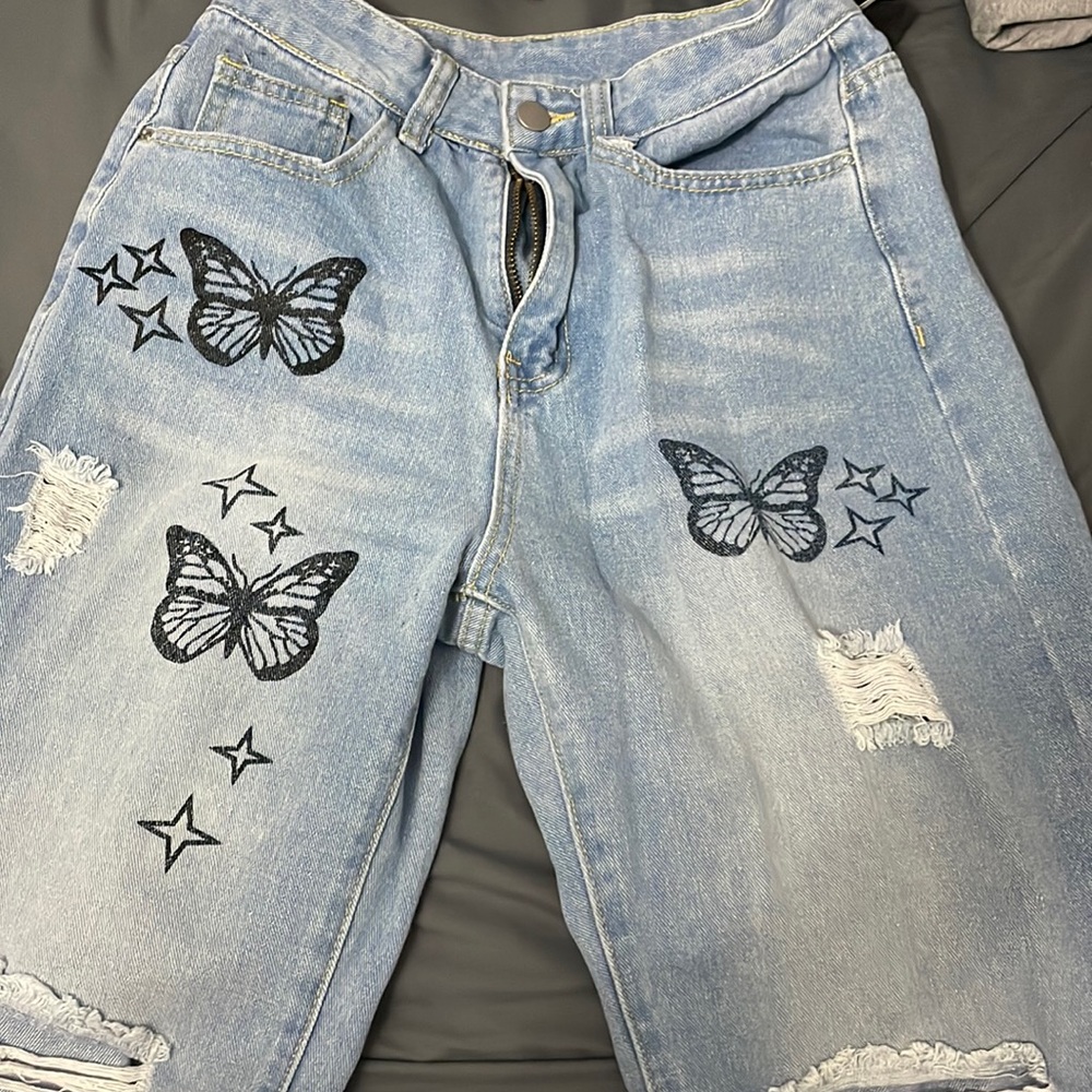 Flare, bottom, butterfly, jeans